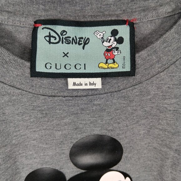 GUCCI X Disney Mickey Gray Tee Like New Small Oversize Relaxed Fit Unisex - Picture 5 of 7